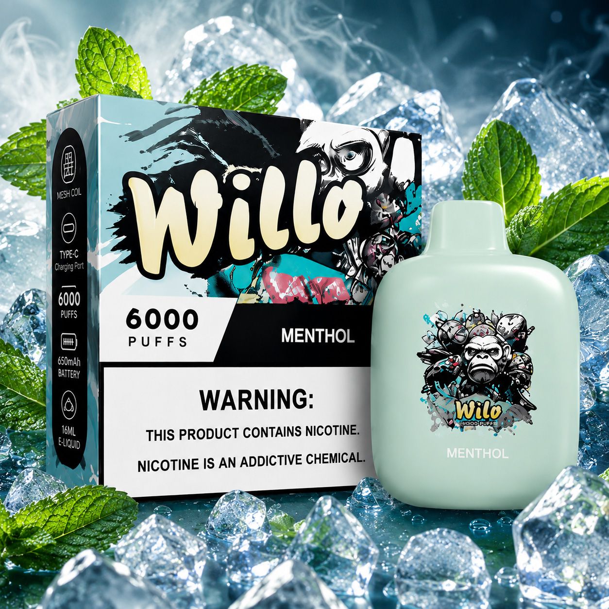 WILLO MENTHOL 6000 PUFFS